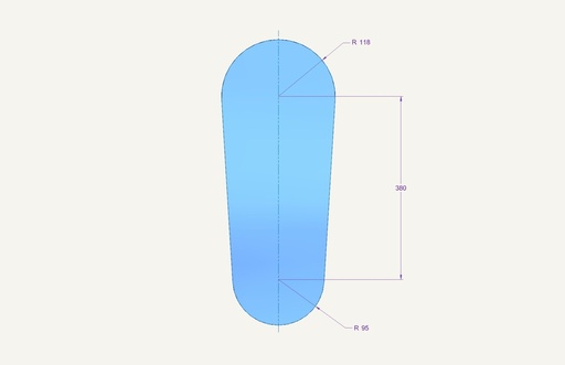 [1016866] Visière de roue cabine Jakob 595x190/235mm