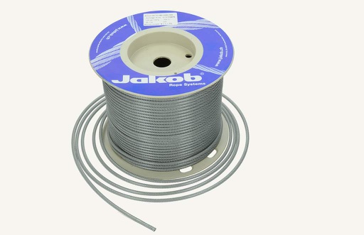 [1058522] Câble métallique 3mm x 100m avec gaine plastique transparente 