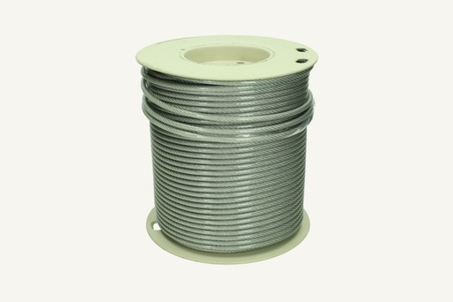 [1058523] Drahtseil 4mm x 100m mit Kunststoffmantel transparent