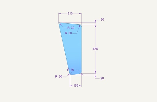 [1080764] Wheel sight glass 290x720mm