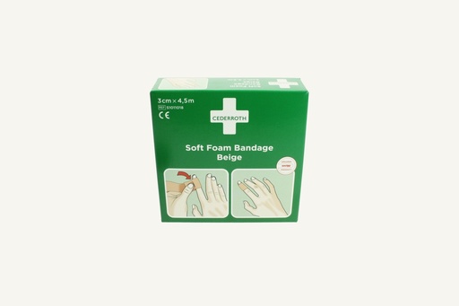 [1172438] Plaster Cederroth Soft Foam Bandage 3cm x 4.5m Beige 