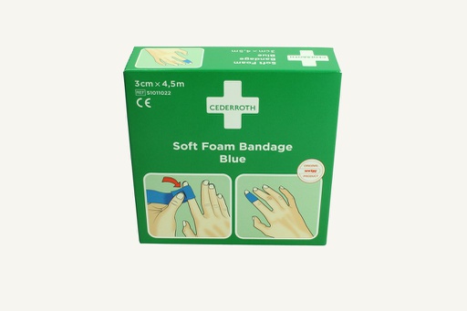 [1080581] Plaster Cederroth Soft Foam Bandage 3cm x 4.5m Blue