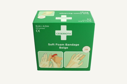 [1080582] Pansement Cederroth Soft Foam Bandage 6cm x 4.5m Beige