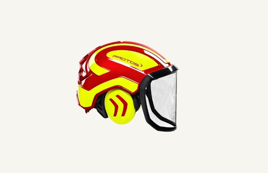 Protos Integral Forest red/neon yellow F39 with fine visor