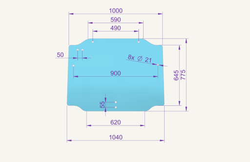 [1010454] Rear window glass