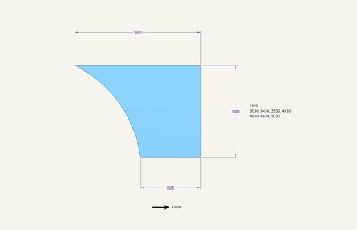 [1180020] Door pane glass right bottom Sekura LP